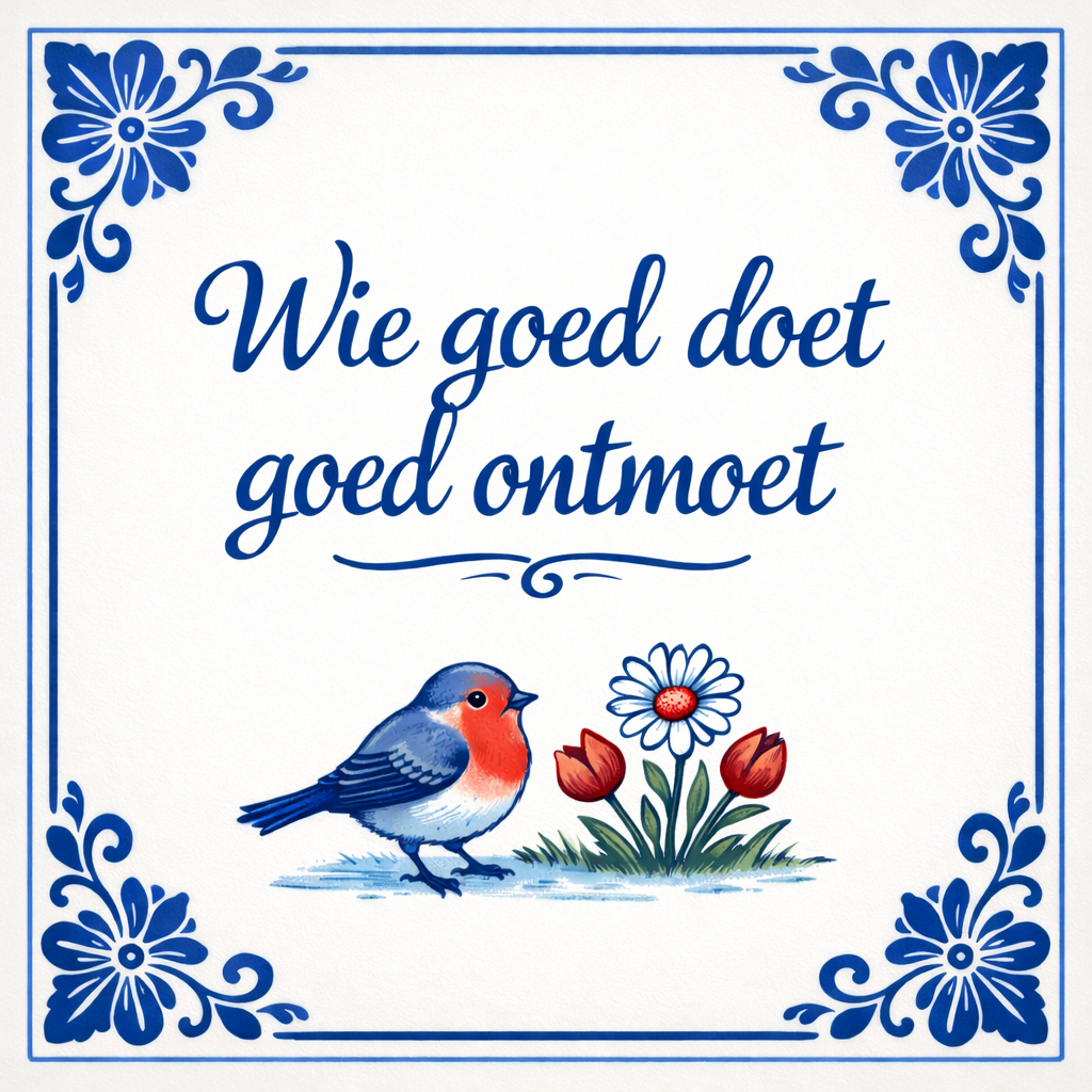 Delftsblauw Tegeltje Cadeau Wie Goed Doet Goed Ontmoet
