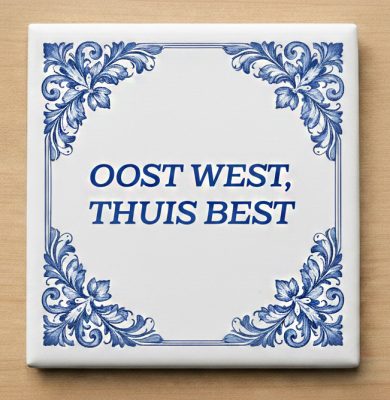 Delftsblauw Tegeltje Met Tekst Oost West Thuis Best