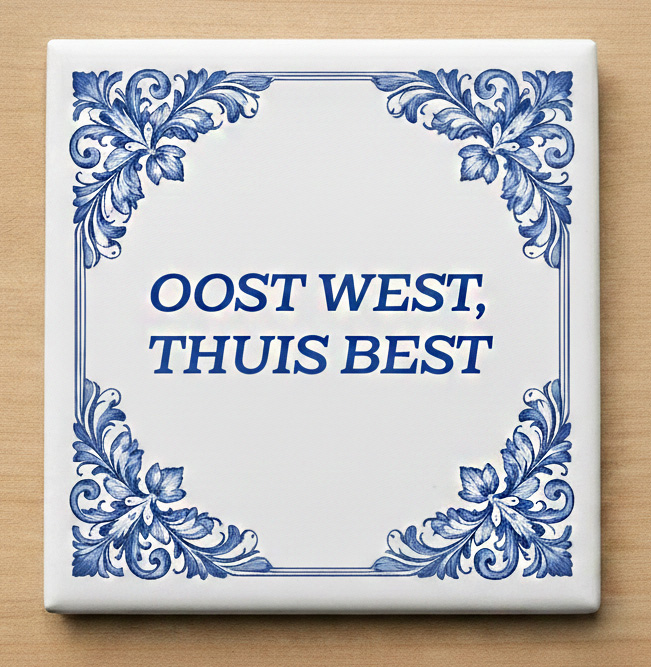 Delftsblauw Tegeltje Met Tekst Oost West Thuis Best
