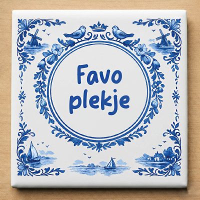 Delfst blauw tegeltje favo plekje