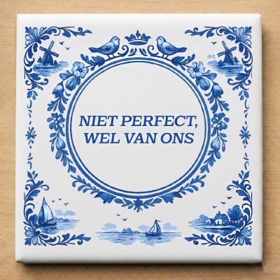 Delftsblauw Tegeltje Niet Perfect Wel Van Ons