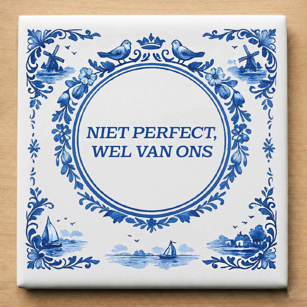 Delftsblauw Tegeltje Niet Perfect Wel Van Ons