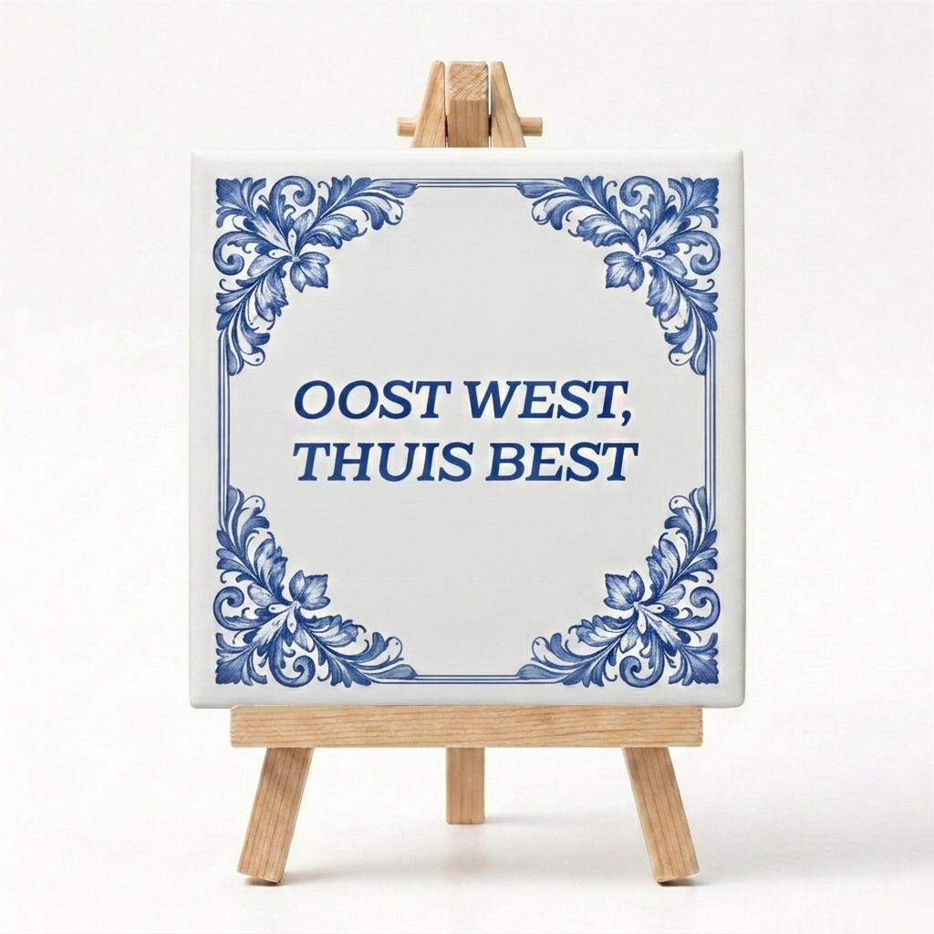 Delftsblauw Tegeltje Met Tekst Oost West Thuis Best