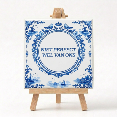 Delftsblauw Tegeltje Niet Perfect Wel Van Ons