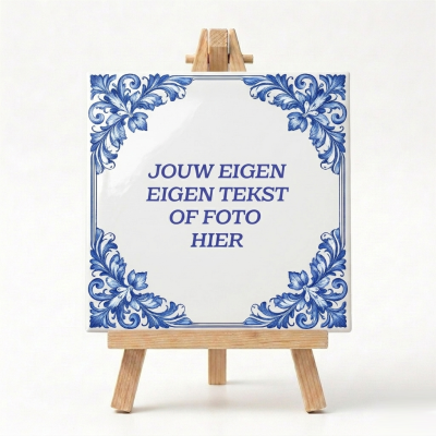 Delftsblauw Tegeltje met eigen foto of tekst