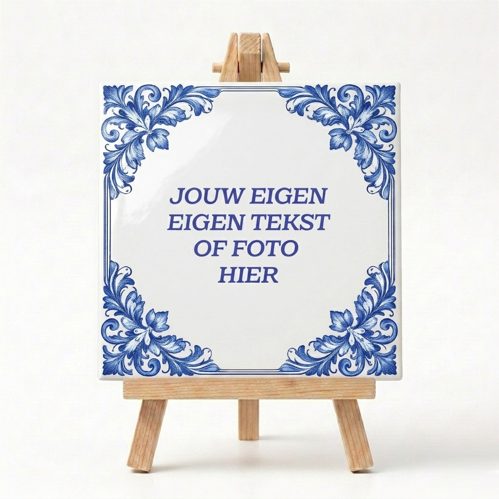 Delftsblauw Tegeltje met eigen foto of tekst