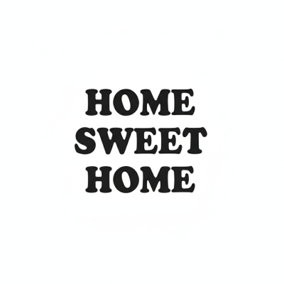 Home Sweet Home Zwart