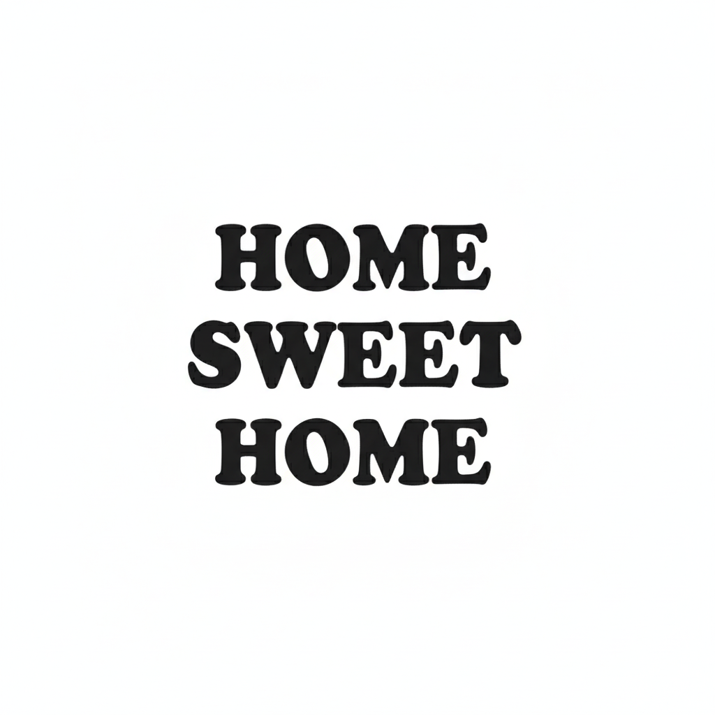 Home Sweet Home Zwart