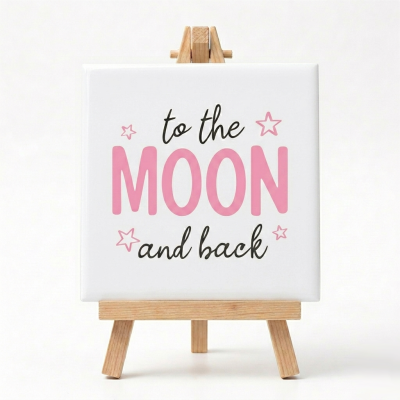 Kraamcadeau Tegeltje To The Moon And Back Meisje