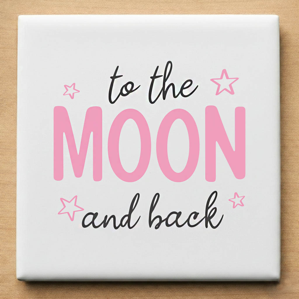 Kraamcadeau Tegeltje To The Moon And Back Meisje
