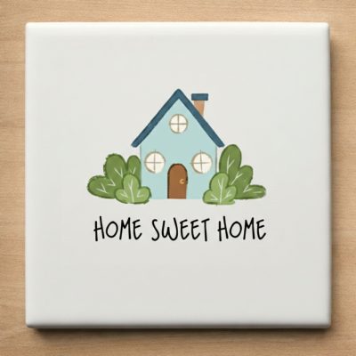 Tegeltje Housewarming Cadeau Home Sweet Home Cartoon