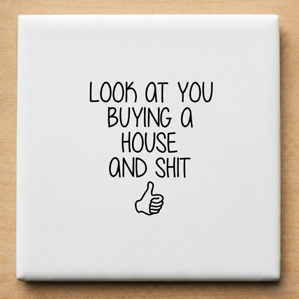 Tegeltje Cadeau Look At You Buying A House And Shit