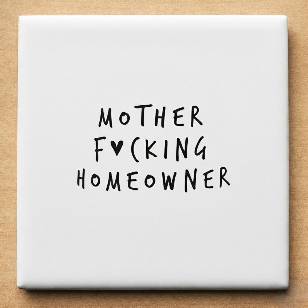 Tegeltje Cadeau Mother Effing Homeowner