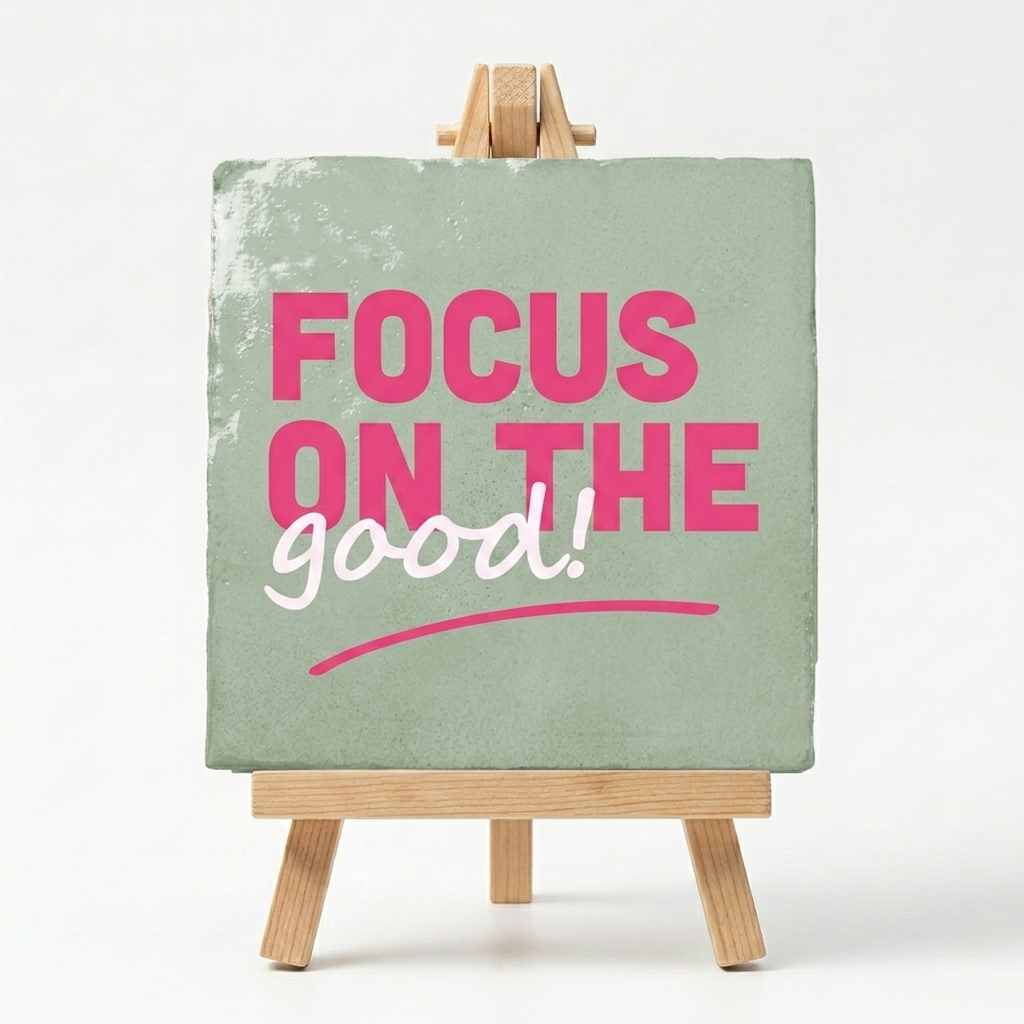 Groen Tegeltje Housewarming Cadeau Focus On The Good