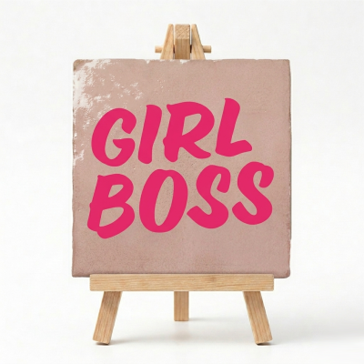 Tegeltje Girl Boss met Houder