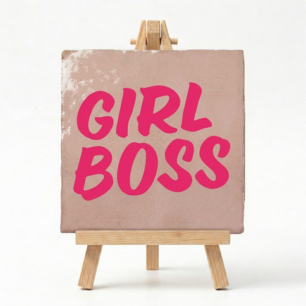 Tegeltje Girl Boss met Houder