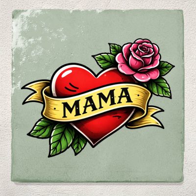 Tegeltje Groen Mama tattoo
