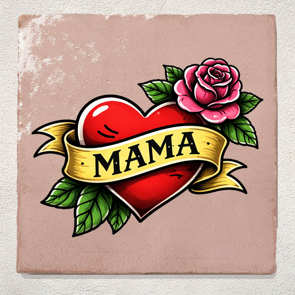 Tegeltje Roze Mama tattoo