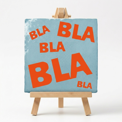 Tegeltje Cadeau Lichtblauw Bla bla bla