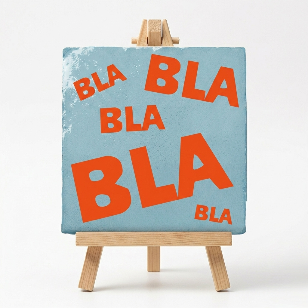 Tegeltje Cadeau Lichtblauw Bla bla bla