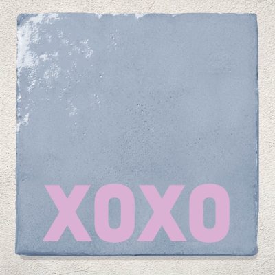 Tegeltje Blauw Xoxo