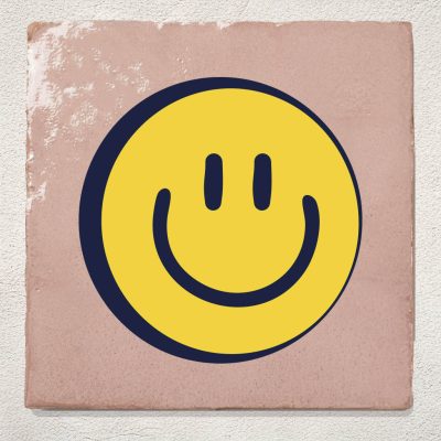 Tegeltje Roze Smiley