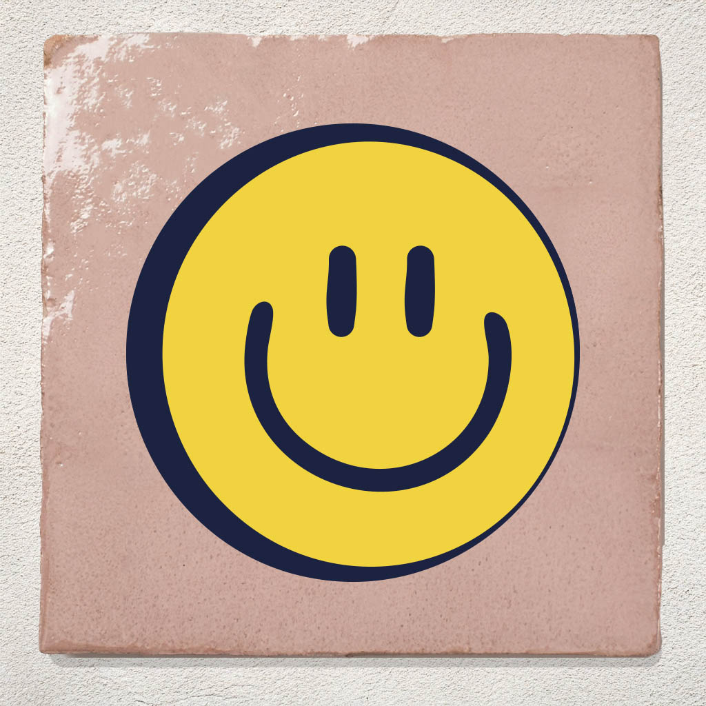 Tegeltje Roze Smiley