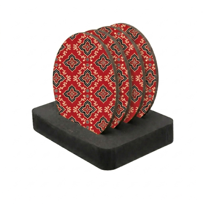 Red Pattern onderzetters met houder