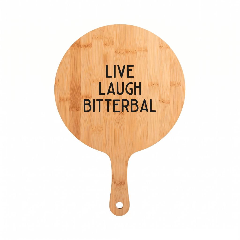 Borrelplank Cadeau Live Laugh Bitterbal
