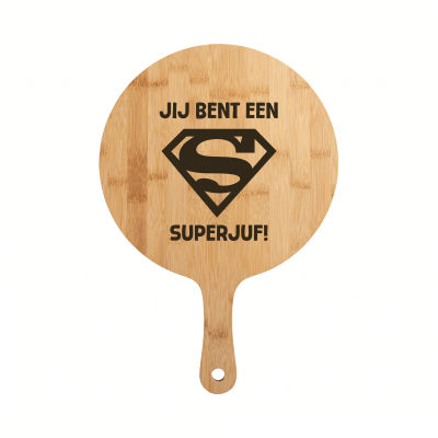 Houten Bamboesnijplank Jij Bent Een Superjuf