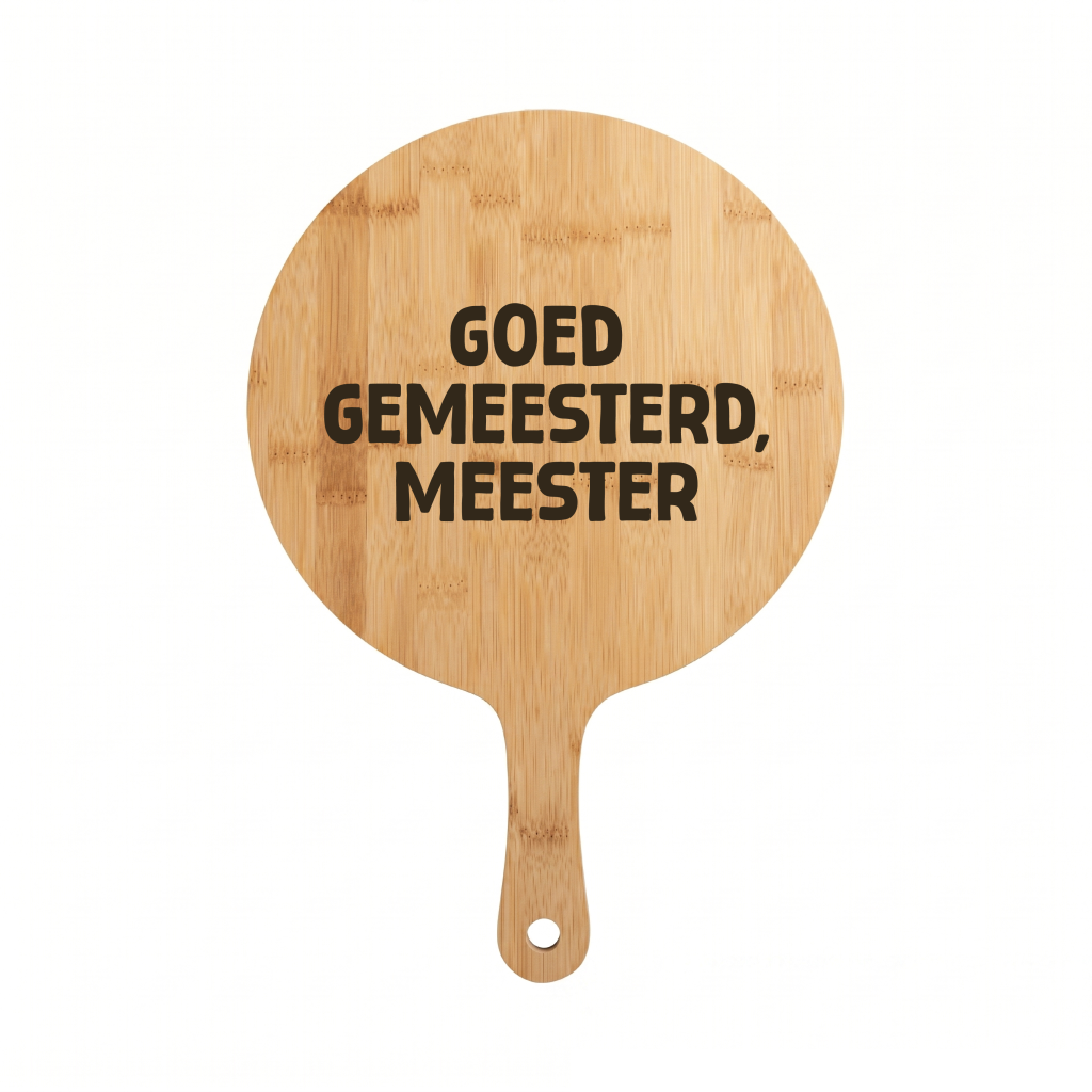Houten Bamboesnijplank Goed Gemeesterd, Meester